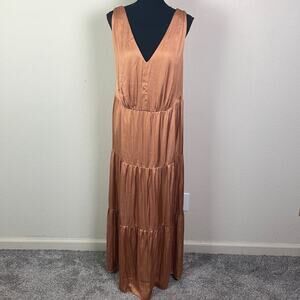 NWT Maggie London Woman copper Roman maxi gown women’s 20